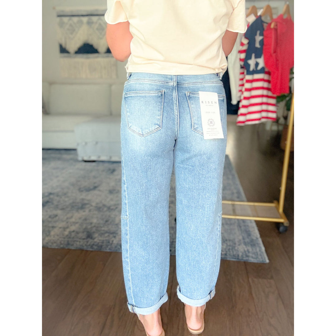 Risen High Rise Barrel Jeans