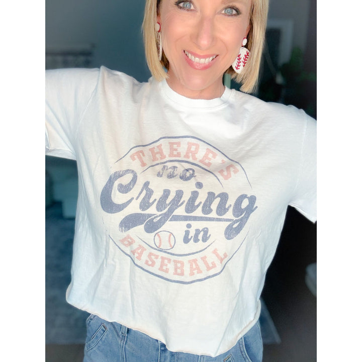 No Crying In Baseball Crop Tee