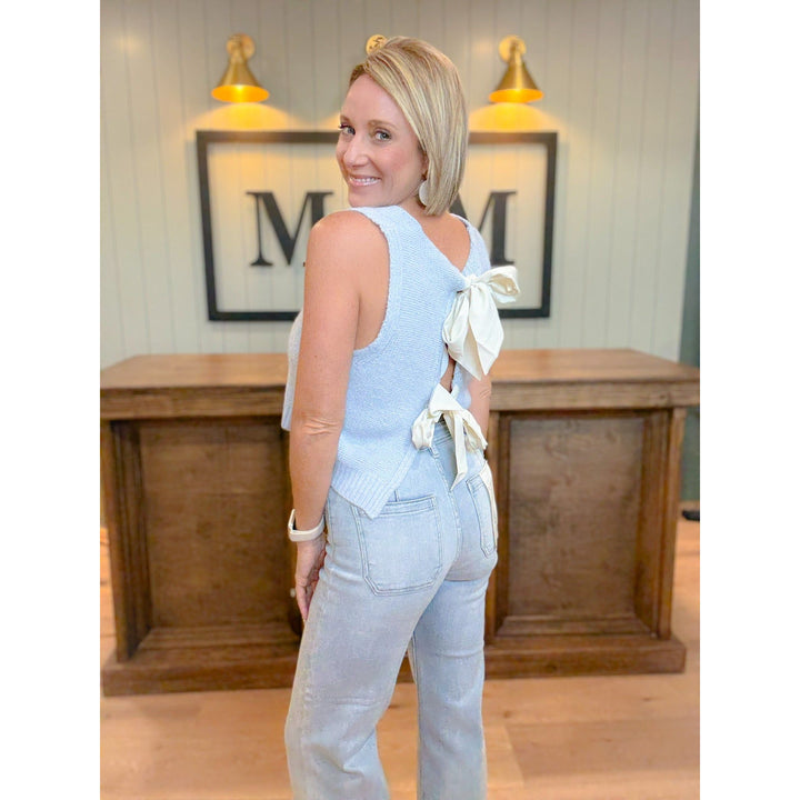 women's boutique tie back tank back bows