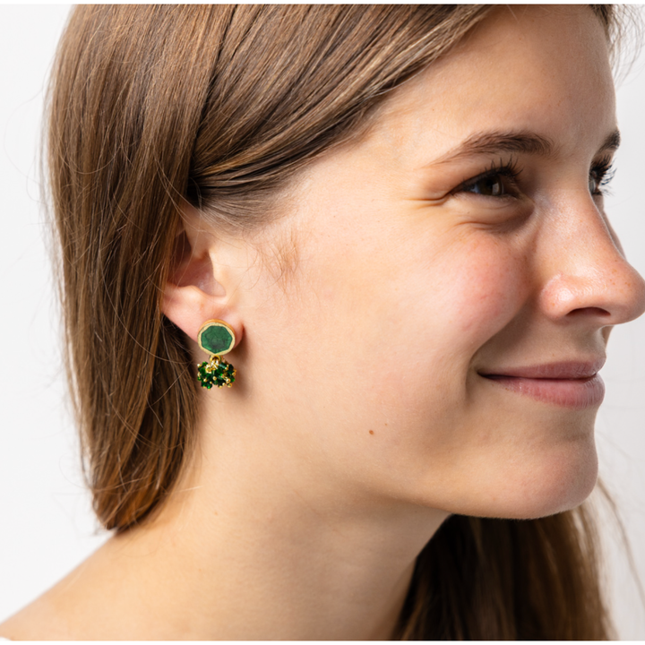 Heirloom Drop Earrings- Green
