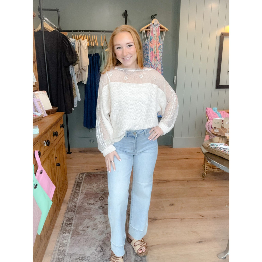 Risen Light High Rise Wide Jeans