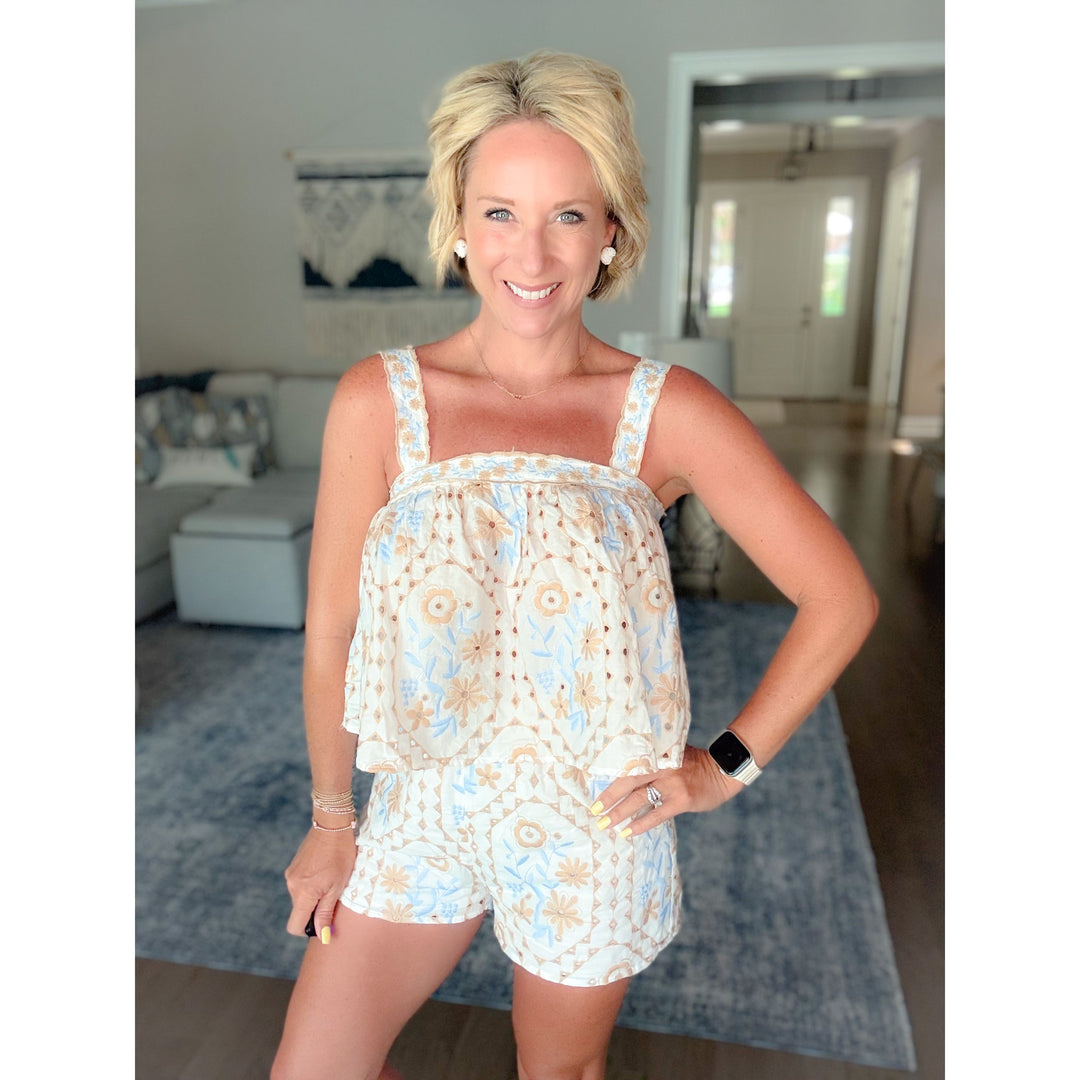 Sea Breeze Eyelet Top