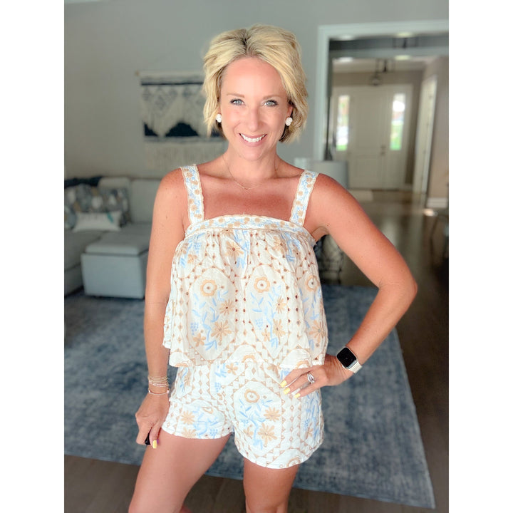 Sea Breeze Eyelet Top
