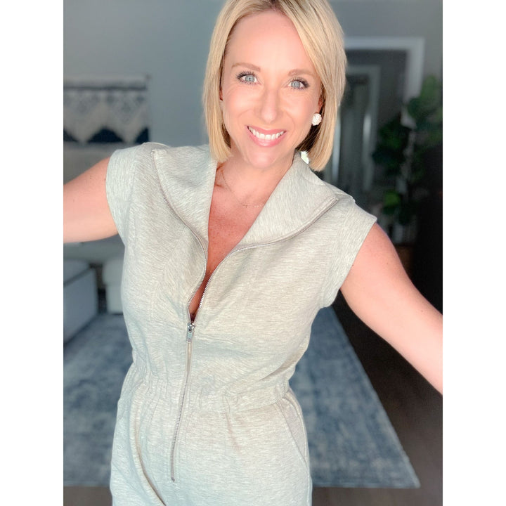 Sarah Zip Front Romper