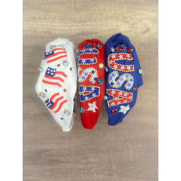USA Beaded Headband