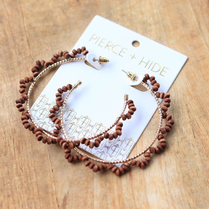 Tansy Wood Beaded Hoops