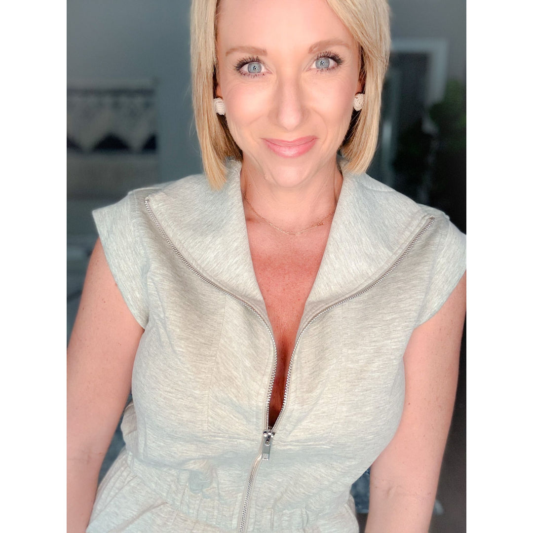 Sarah Zip Front Romper