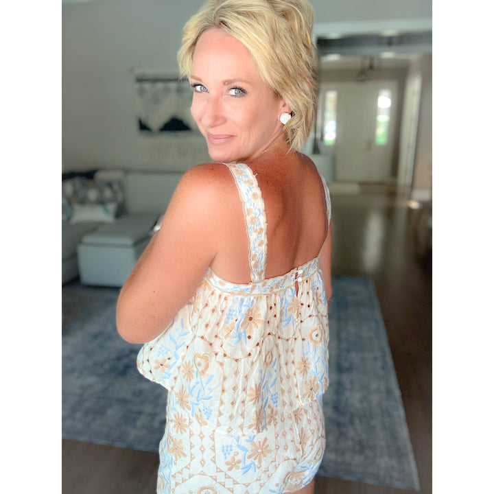 Sea Breeze Eyelet Top