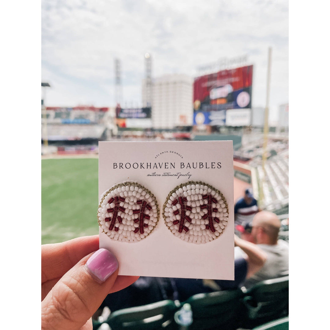 Home Run Beaded Baseball Earrings