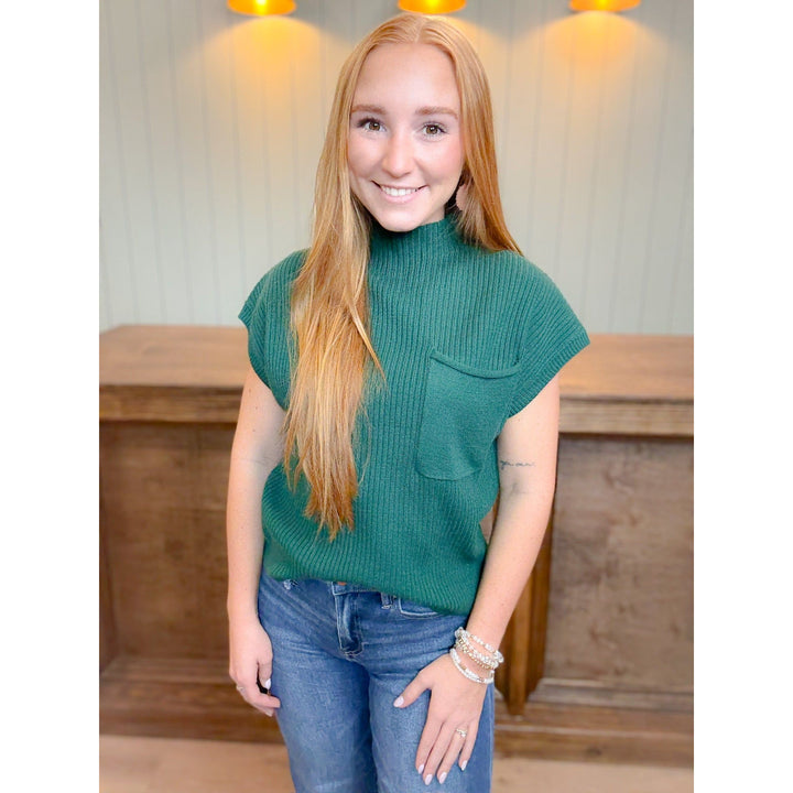 Ava Ribbed Pocket Top