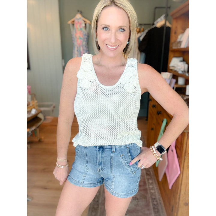 Lucy Crochet Knit Tank Top
