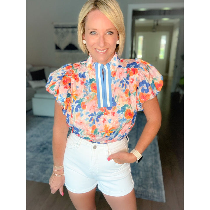 Veranda Bloom Puff Sleeve Top