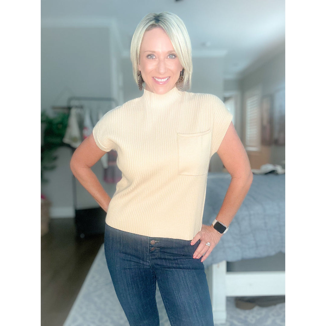 Ava Ribbed Pocket Top