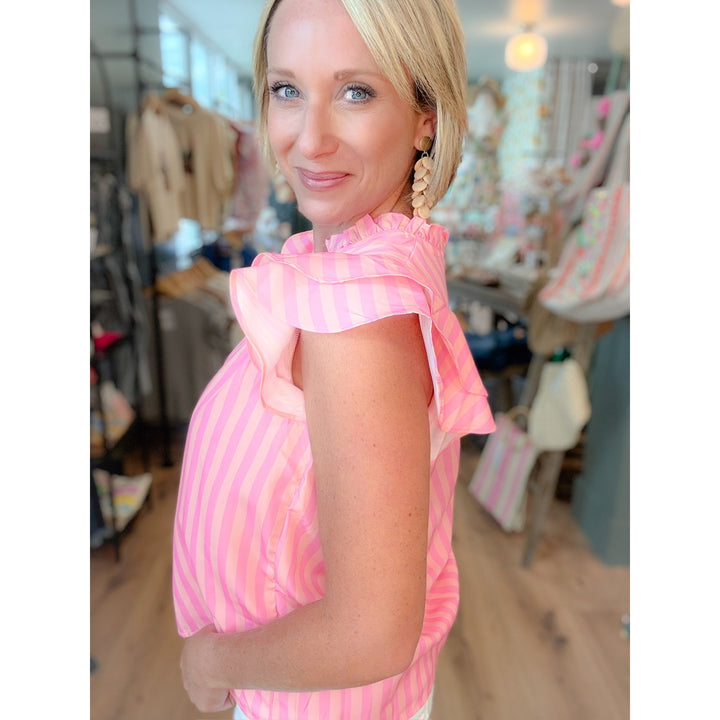 Rośe All Day Ruffle Sleeve Top