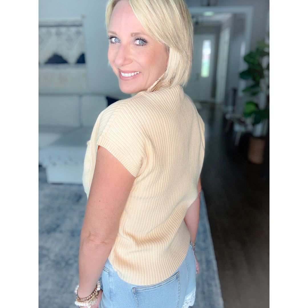Ava Ribbed Pocket Top