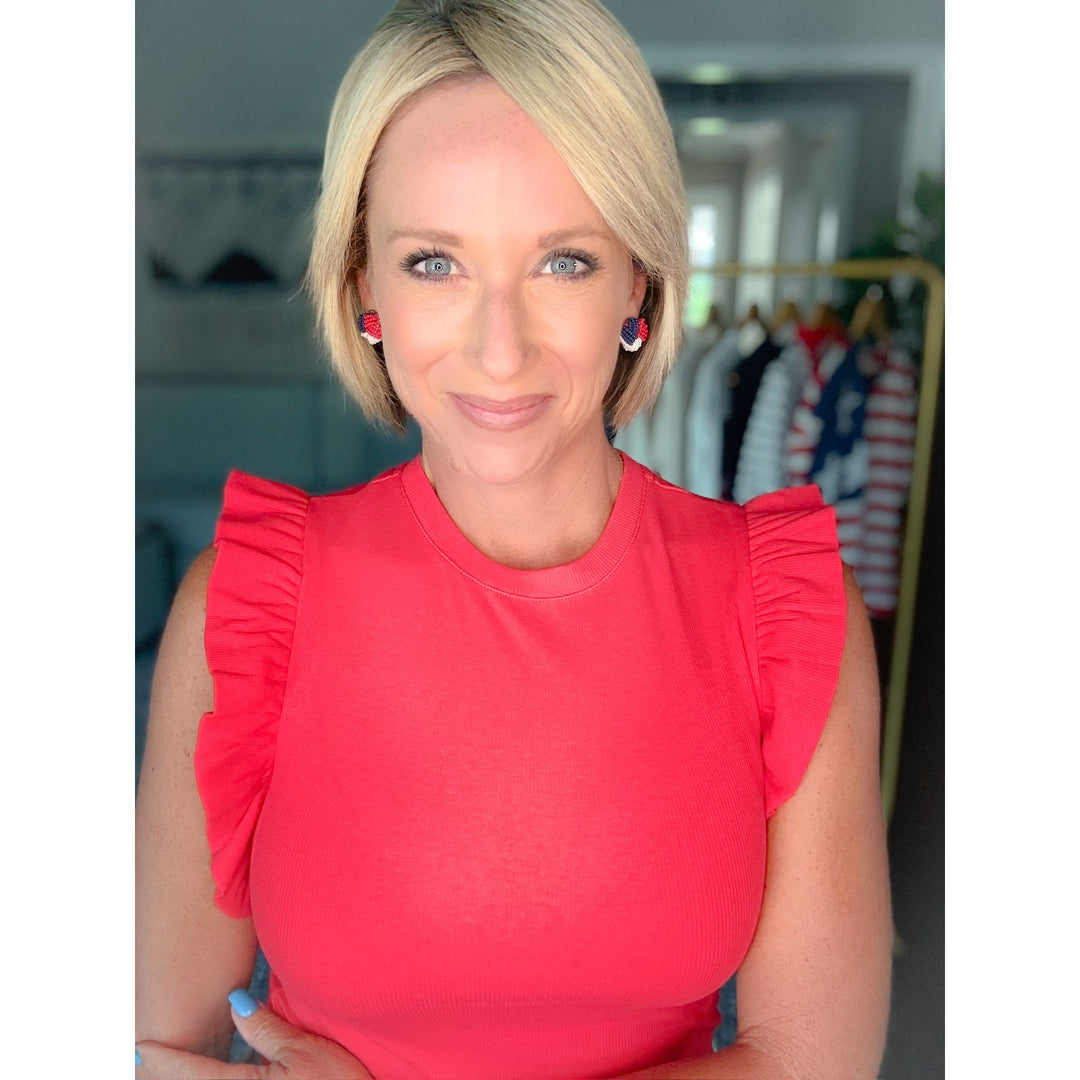 Rue Cap Sleeve Ruffle Top