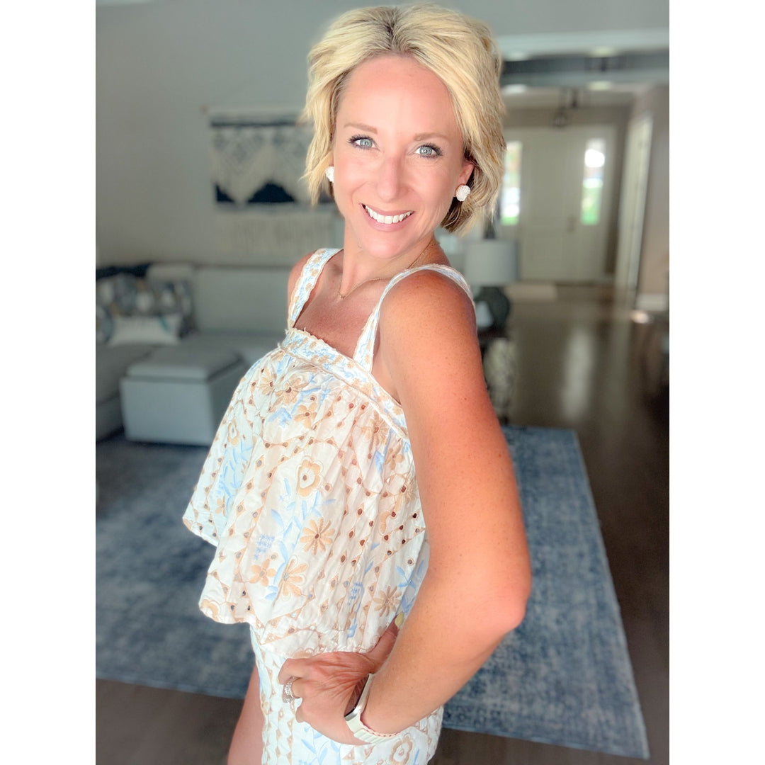 Sea Breeze Eyelet Top