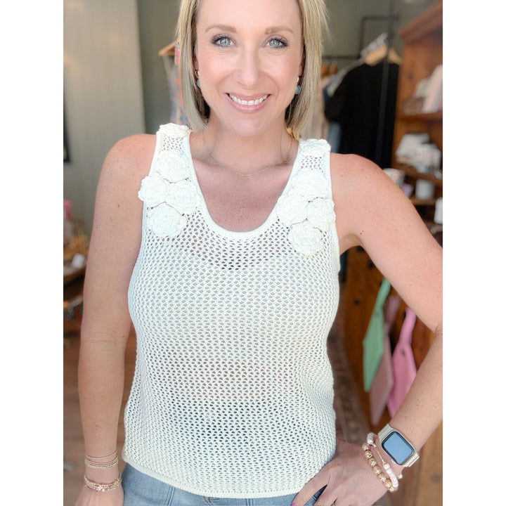 Lucy Crochet Knit Tank Top