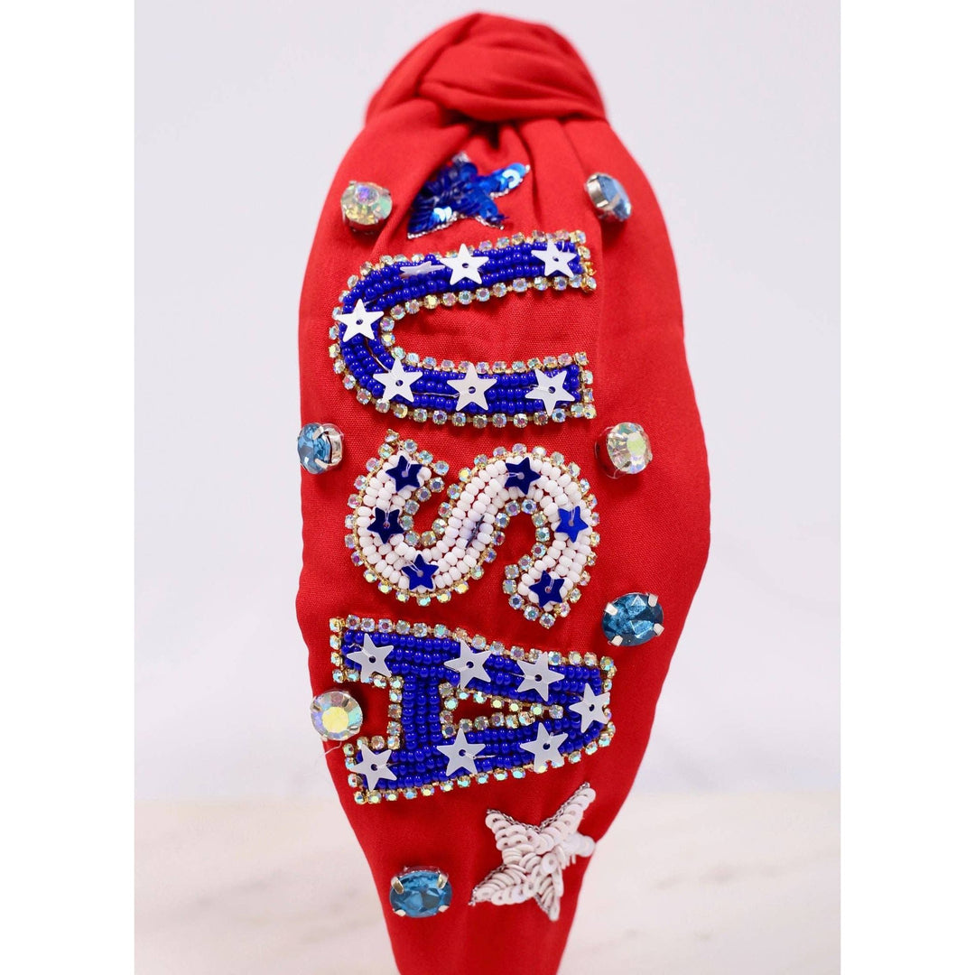 USA Beaded Headband