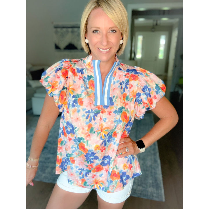 Veranda Bloom Puff Sleeve Top