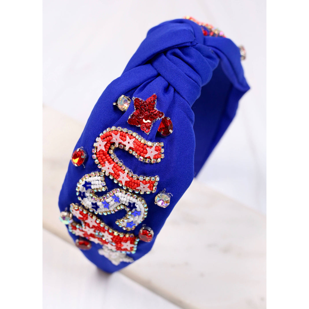 USA Beaded Headband