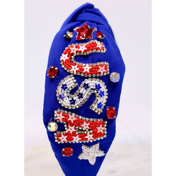 USA Beaded Headband