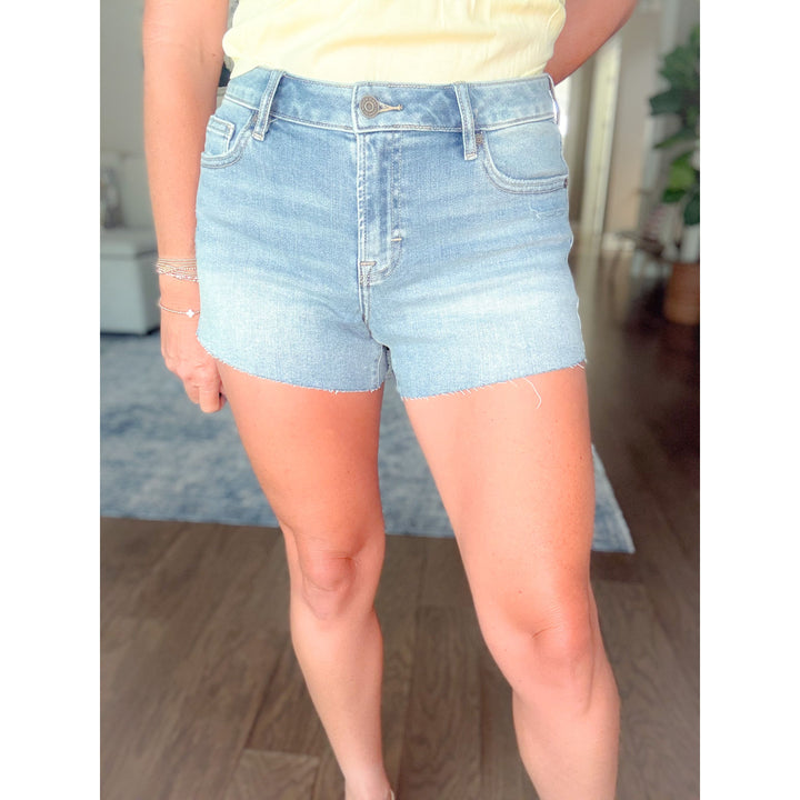 Hidden Medium Wash Midrise Shorts