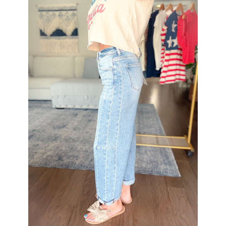 Risen High Rise Barrel Jeans