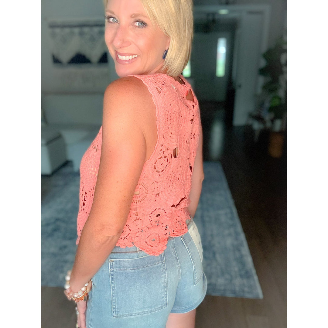 Coral Coast Crochet Tank