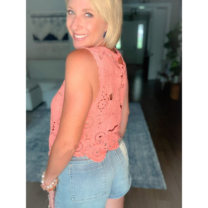 Coral Coast Crochet Tank