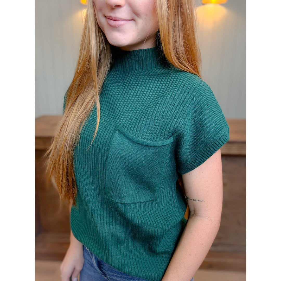 Ava Ribbed Pocket Top