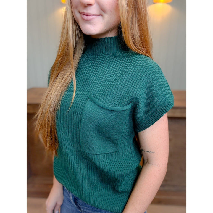 Ava Ribbed Pocket Top