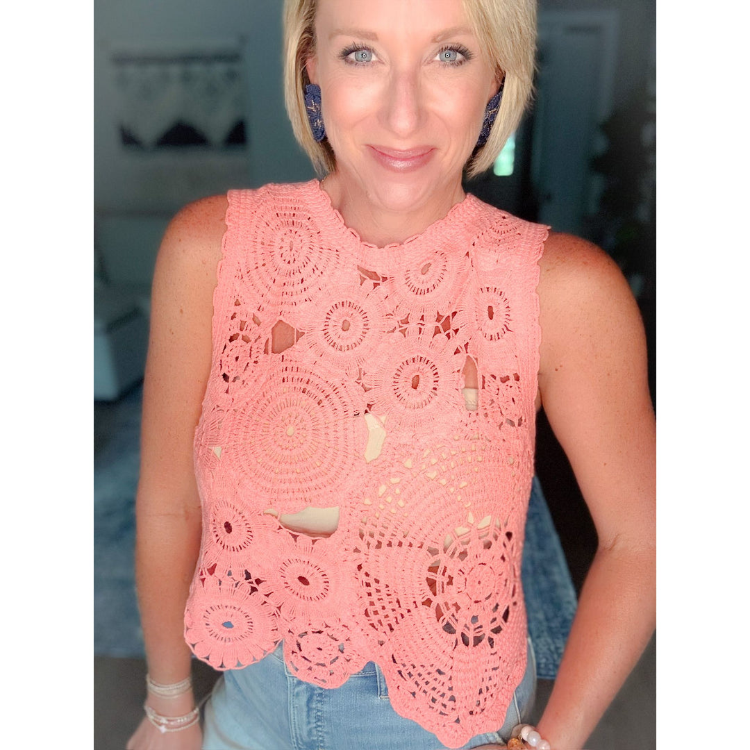 Coral Coast Crochet Tank