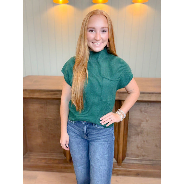 Ava Ribbed Pocket Top