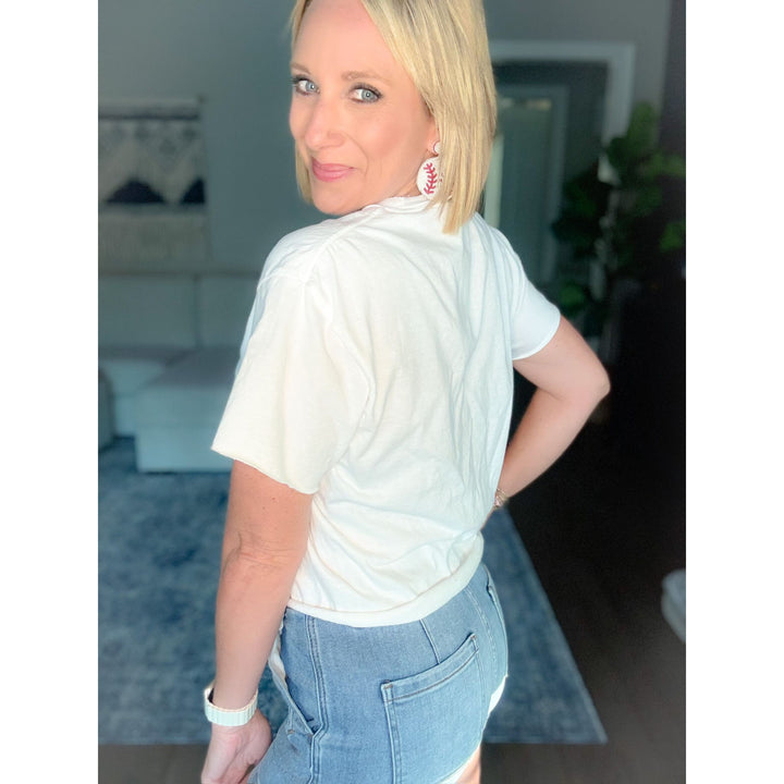 No Crying In Baseball Crop Tee