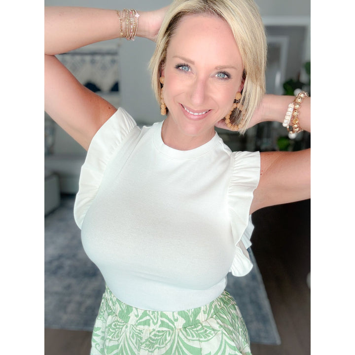 Rue Cap Sleeve Ruffle Top