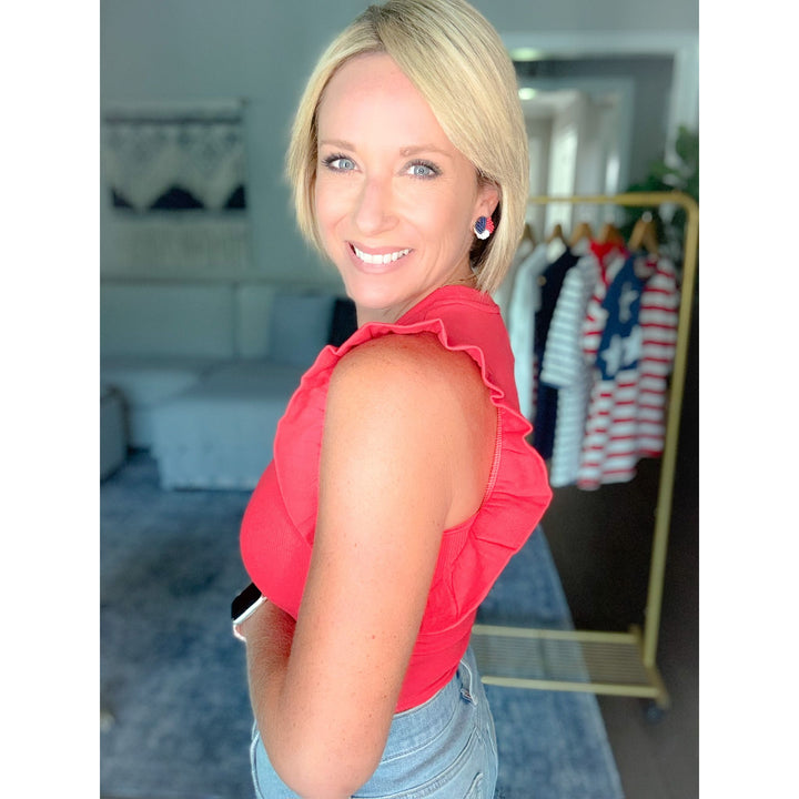 Rue Cap Sleeve Ruffle Top