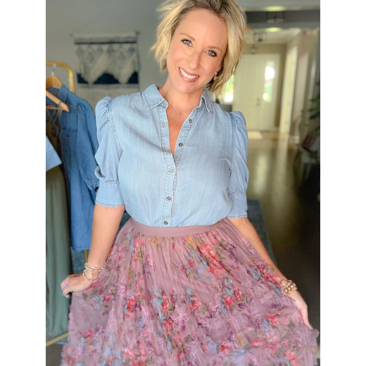 Blossom Ruffle Midi Skirt