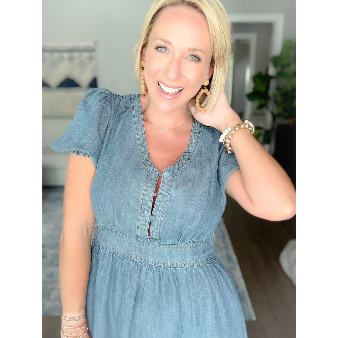 Bluebell Breeze Chambray Dress