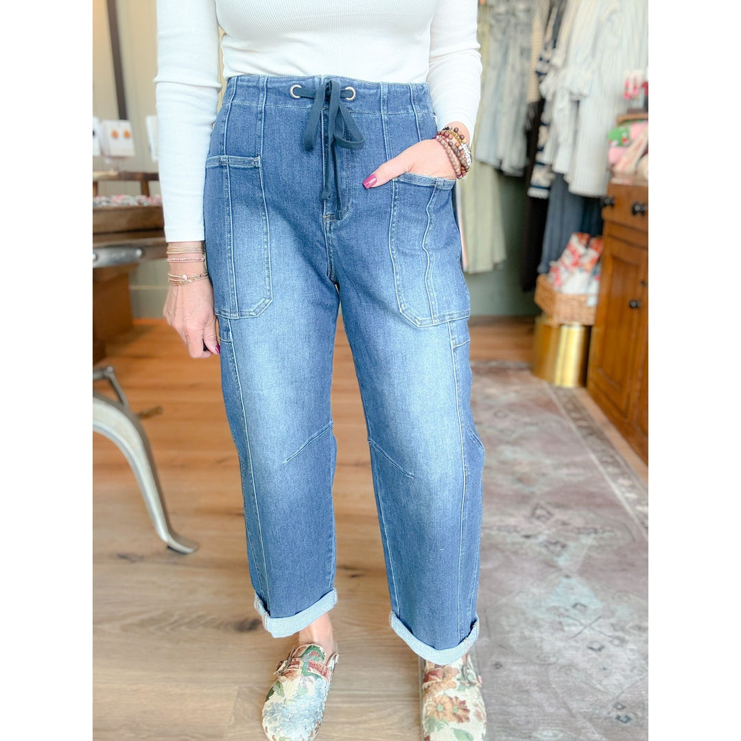 Risen Crop Barrel Pants