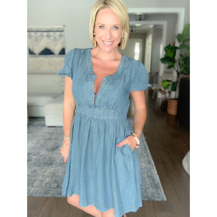 Bluebell Breeze Chambray Dress