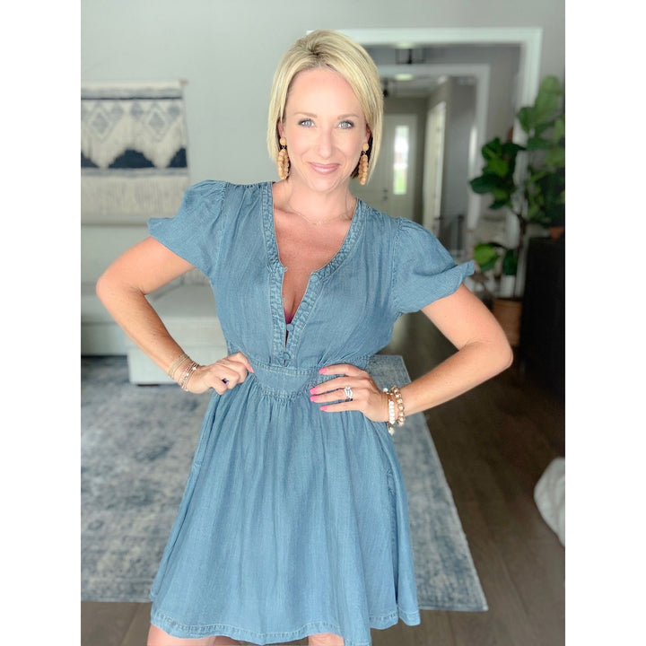 Bluebell Breeze Chambray Dress