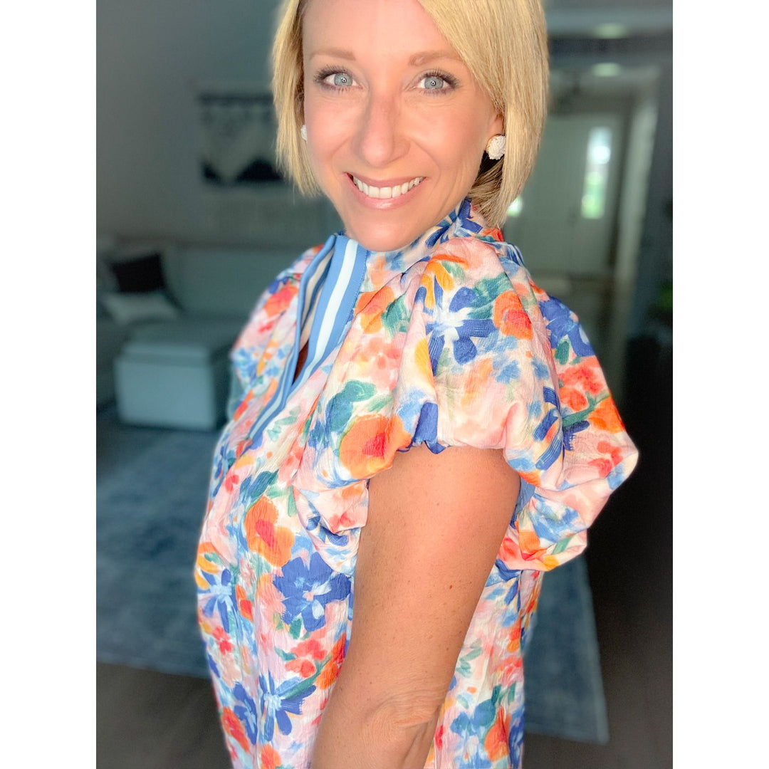 Veranda Bloom Puff Sleeve Top