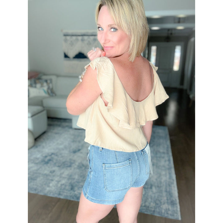 Basic Linen Cropped Tank