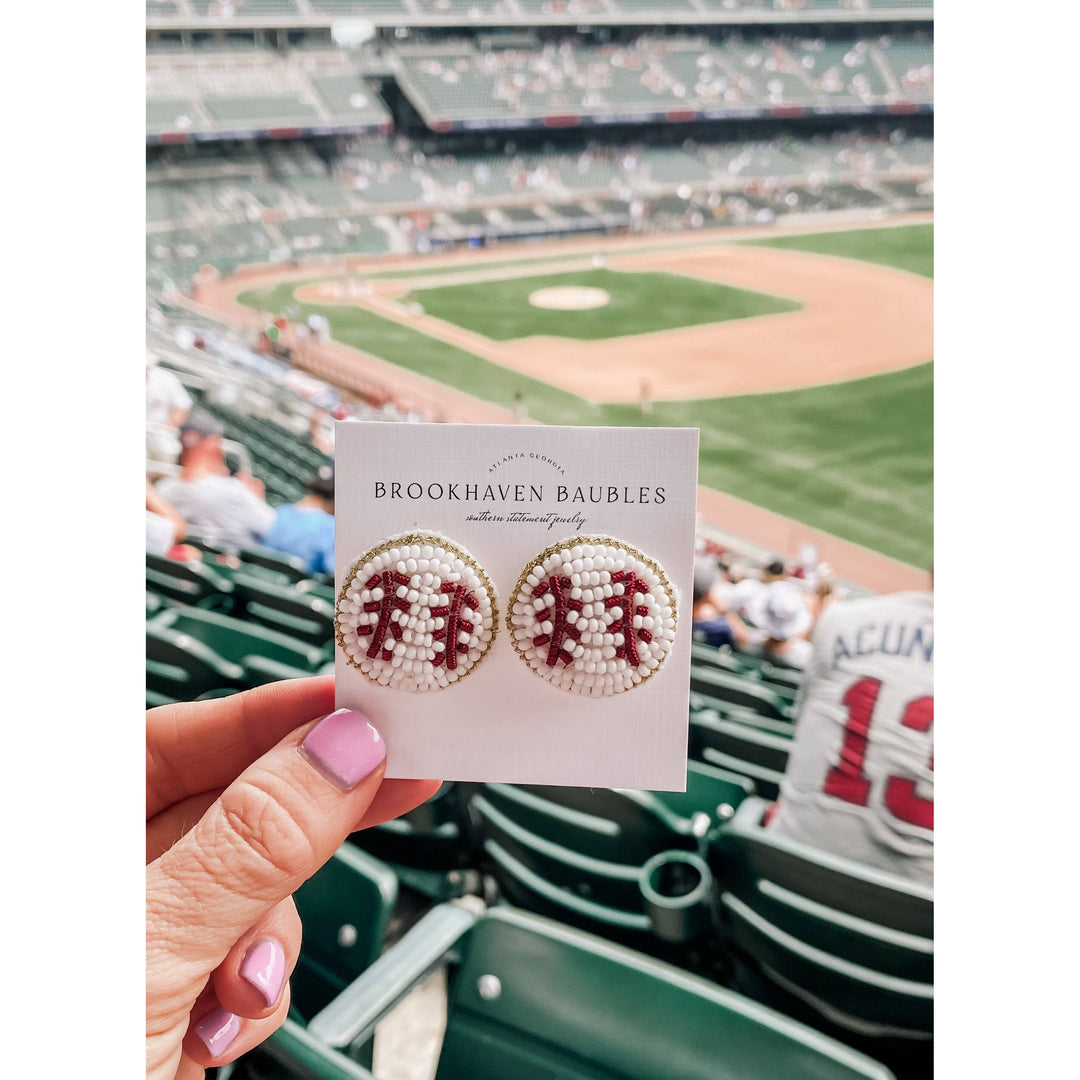 Home Run Beaded Baseball Earrings