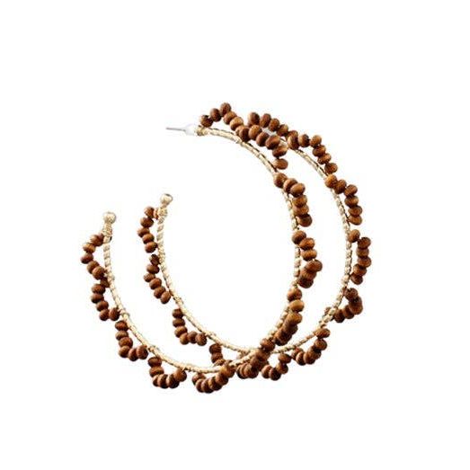 Tansy Wood Beaded Hoops