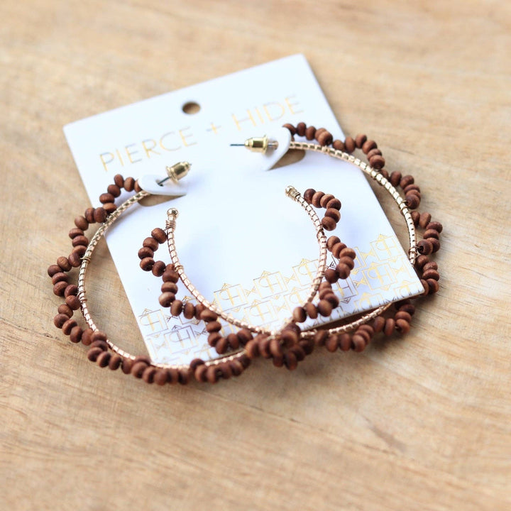 Tansy Wood Beaded Hoops