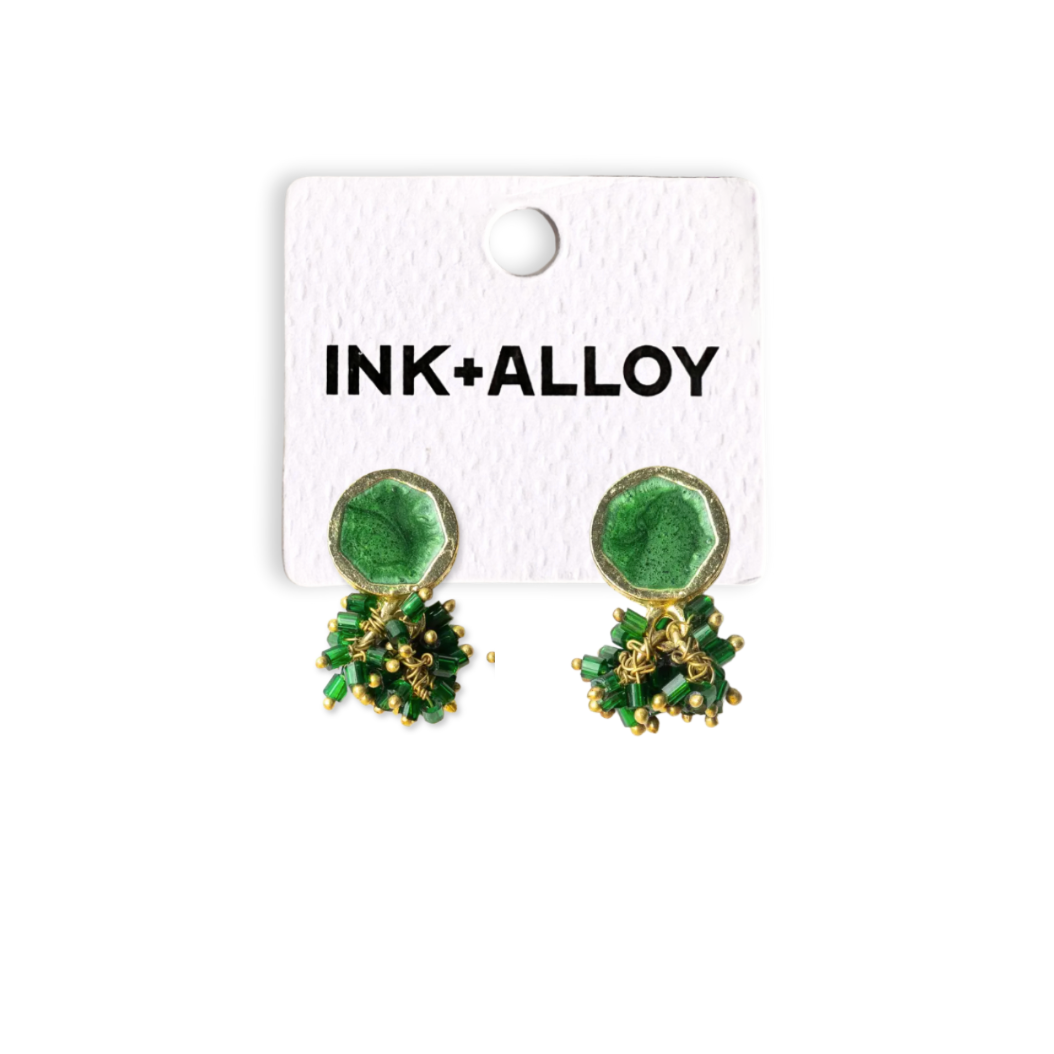 Heirloom Drop Earrings- Green