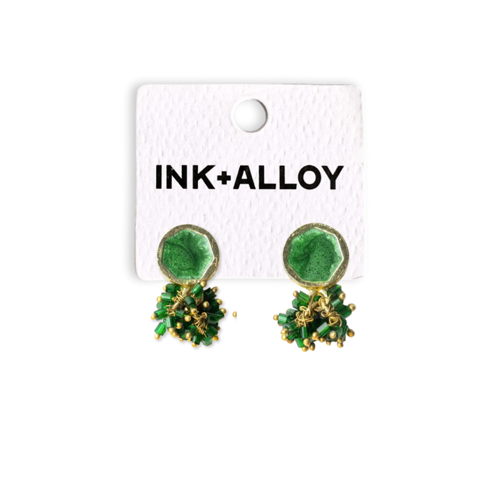 Heirloom Drop Earrings- Green
