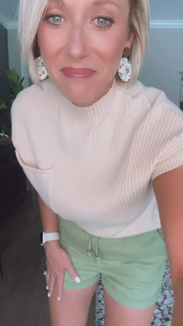 Ava Ribbed Pocket Top